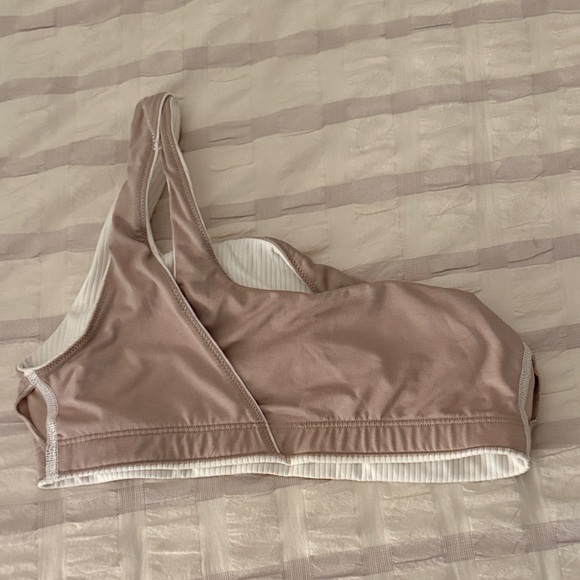 White Ribbed One-Shoulder Top - Picture 4 of 4